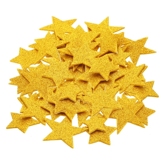 Uxcell Foam Stickers,4Pack 120Pc Adhesive Glitters Foam Shape Sticker,Gold Pentagram