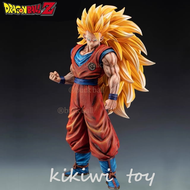 Figura de acción de Dragon Ball de 30cm, Son Goku Super Saiyan 3, pelo amarillo, figura decorativa de Pvc, juguetes de modelos coleccionables