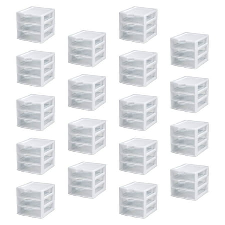 New Sterilite Small Compact Countertop 3 Drawer Desktop Storage 3 Drawer Desktop Storage