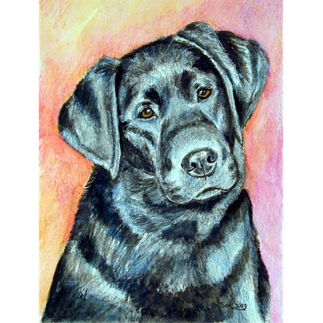 Drapeau de Jardin Labrador Noir de 11 x 15 Po