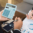 thumbnail image 4 of 12 Digits Electronic Calculator Solar Calculator Calculator Office Financial Basic Desk Calculator-Blue, 4 of 6