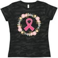 thumbnail image 3 of Inktastic Breast Cancer Pink Ribbon Awareness Wreath Women's T-Shirt, 3 of 5