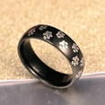 thumbnail image 3 of Men Women Cute Animal Paw Print Titanium Steel Finger Ring Jewelry Birthday Gift, 3 of 7