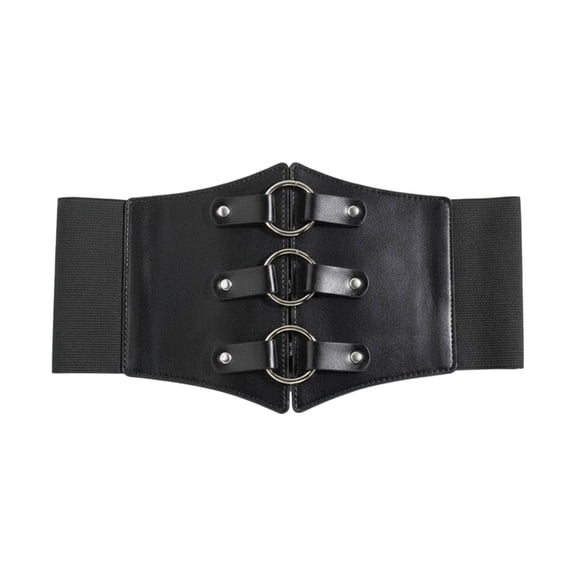 Abbraccia Waist Belt Corset Belt Waist Trainer Faux Leather Wide Shaping Form with Three Ring Centerpiece for Womens Office Travel and Weekend