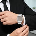 thumbnail image 1 of Reloj de cuarzo para hombre con indicador de fecha – Reloj de pulsera de acero inoxidable para negocios, resistente al agua para uso diario, reloj analógico de moda para la oficina o uso casual., 1 of 6