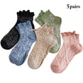 thumbnail image 2 of Women Ankle Socks Cute 5 Pairs Fashion Breathable Cotton Socks Ruffle Socks, 2 of 10