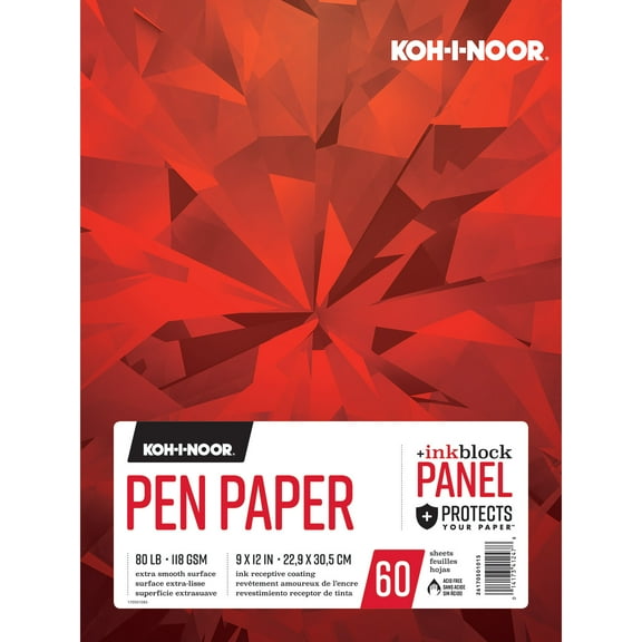 Koh-I-Noor Pen Paper Pad, 60 Sheets, 9" x 12"