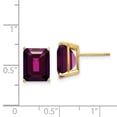 thumbnail image 2 of 14k Yellow Gold 10x8mm Emerald-Cut Rhodalite Garnet Earrings 11x8mm Wide Stud Earring for Women, 2 of 2