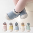 thumbnail image 3 of Ferjadq Baby Knit Upper Non‑Slip Soft Sole Sock Shoes Infant First Walking Walk Wear Socks Green,2-3 Years, 3 of 4