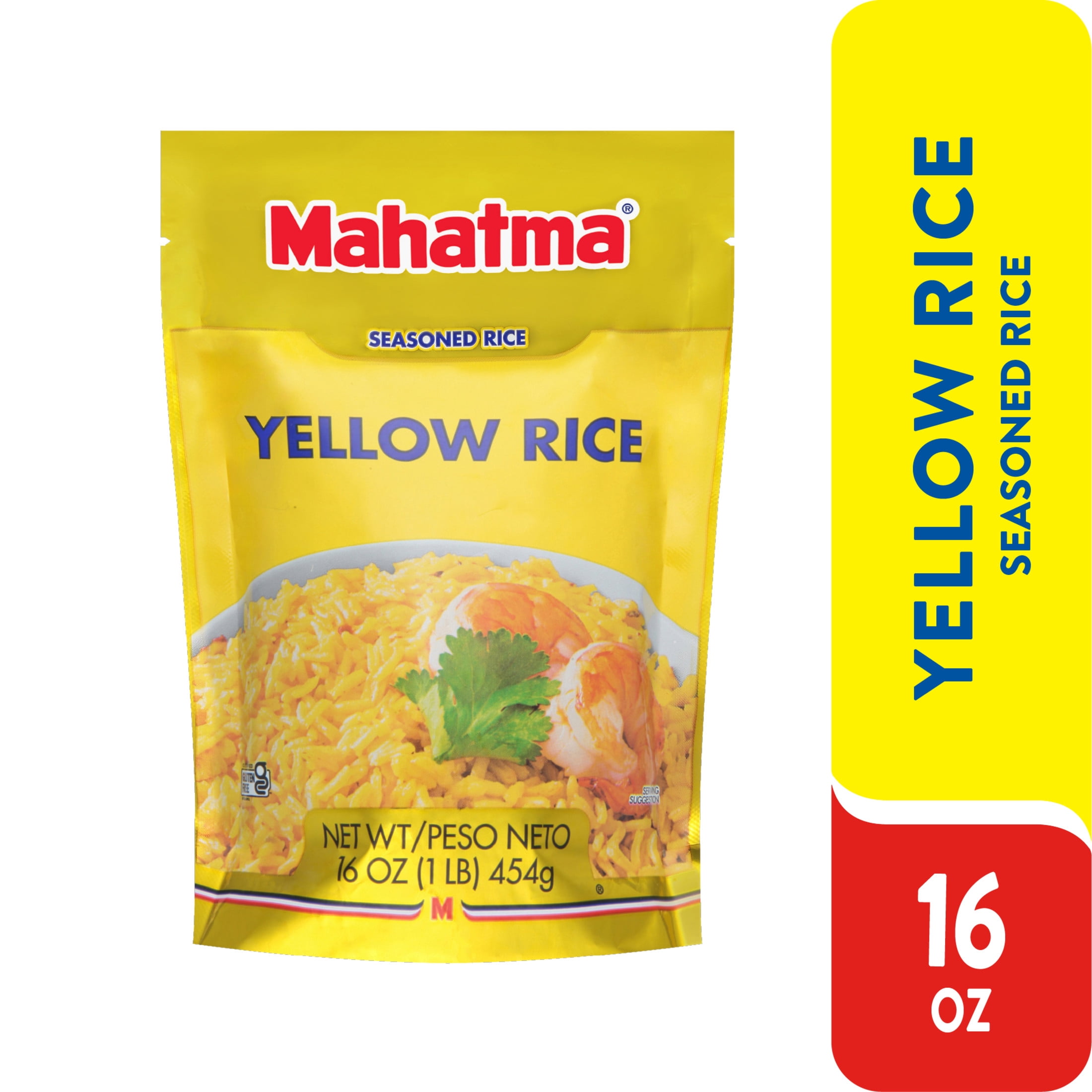 (2 pack) Mahatma Authentic Saffron Yellow Rice, Seasoned Rice with Spices, Gluten Free, 16 oz Bag
