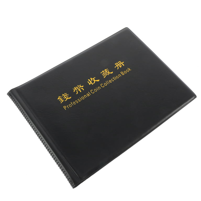 Coin Albums Holders for Collectors, Penny Currency Collection Supplies  Cardboard Coin Book for Cardboard Paper Holders Storage (Black 60 Pocket)