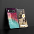 thumbnail image 2 of Compatible with Google Pixel Fold Case,Cute Starry Sky Patterned  Fashionable Tempered Glass Back with Soft Silicone Bumper Lightweight Protective Phone Case,Colorful, 2 of 7