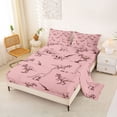 thumbnail image 2 of Feelyou Blush Pink Dinosaur Line Art Full Size Sheets for Girls Kids Kids, Prehistoric Animal Bed Sheets, 4pcs, 2 of 5