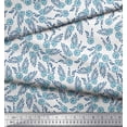thumbnail image 2 of Soimoi Moss Georgette Fabric Leaves & Floral Block Print Fabric by The Yard 42 Inch Wide, 2 of 3