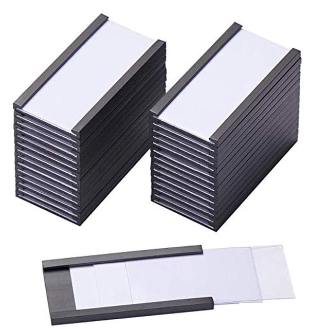 Porta Etiquetas Magnéticos EEOYU Paquete de 30 Unidades 2.5x5 cm