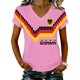 thumbnail image 1 of Women's Germany Football Graphic T-Shirt, V-Neck Casual Letter Print T-Shirt, Fashion Short Sleeve Graphic Tee, Summer Daily Lightweight Tops for Soccer Tournament 2026 Pink Size: S, 1 of 4