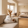 thumbnail image 6 of Halloween Ghost Walking Dogs Throw Pillow, Embroidery Fluffy Cute Ghost Cushion with 3D Plush Puppies, Spooky Fall Halloween Decor, Soft Irregular Accent Pillow for Sofa Bed Couch Bedroom, 6 of 6