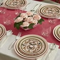 thumbnail image 2 of Pink and Gold Plastic Salad Plates for Party (10 PC) Heavy Duty Disposable Dinner Set 9", Fine China Look Dishes for Baby Showers, Birthdays, Weddings, Engagements & Events - Versi Collection, 2 of 2