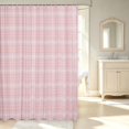 thumbnail image 2 of Manfei Modern Checkered Shower Curtain 72Wx78L,Geometric Plaid Bath Curtain,Light Pink, 2 of 5