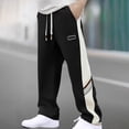 thumbnail image 2 of XDZJLR Men's Casual Pants Fashion Drawstring Design Flat Legs Loose Thin Pant, 2 of 7