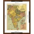 thumbnail image 5 of Art.com India - Panoramic Map Art Print by Lantern Press, Brown Frame Wall Art, 17" x 21", 5 of 5