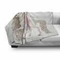 thumbnail image 2 of Feminine Soft Flannel Fleece Throw Blanket, Smiling Princess on a White Horse Mane Happiness Theme Animal Print, Cozy Plush for Indoor and Outdoor Use, 70" x 90", Cream Pink, by Ambesonne, 2 of 5