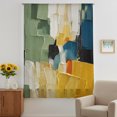 thumbnail image 3 of Green Orange Blue Sheer Curtains 84 Inches Long, Abstract Vintage Oil Painting Modern Art Light Filering Curtains, Breathable Simi Curtain Privacy Drapes for Living Room Bedroom Window Treatment, 3 of 9