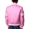 thumbnail image 2 of Youth Starter  Pink Boston Red Sox Team Logo Full-Snap Satin Varsity Jacket, 2 of 3