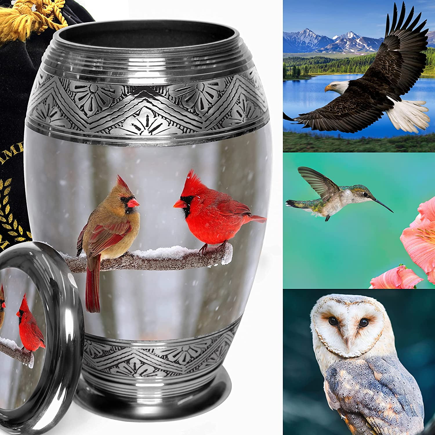 Cardinal Urn Urns for Cremation Ashes Large Urn XL or Small Keepsake
