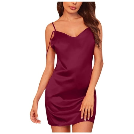 

NECHOLOGY plus Size Lingerie under 10 Sleepwear Strap Cami Women Cowl Satin Dress Mini Revealing Dresses for Women Underwear XX-Large