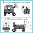 thumbnail image 2 of Cochecito BABY JOY Wagon para 2 niños, cochecito doble plegable con manillar ajustable, toldo extraíble, arnés de seguridad, portavasos, bandeja para aperitivos y bolsa de almacenamiento (gris), 2 of 9