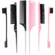 thumbnail image 1 of Juego de peines para peinar EWAGOA, paquete de 6 con cepillo de cerdas, negro/rosa, 1 of 7