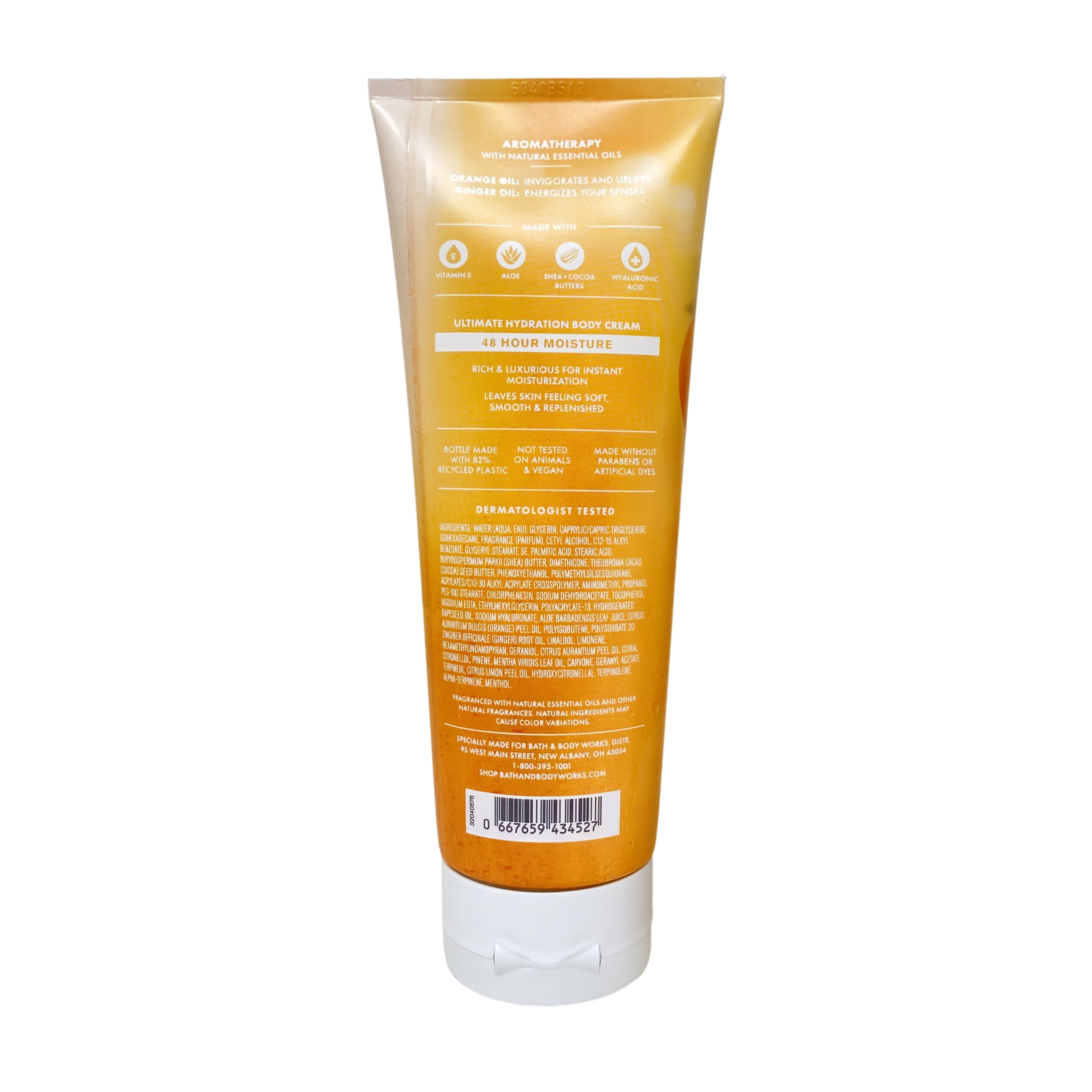 Bath & Body Works Aromatherapy Energy Orange + Ginger Oil - Ultimate Hydration Body Cream and Body Wash & Foam Bath with a Peach Gardenia Bar Soap