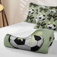 thumbnail image 4 of Homewish Soccer Football Twin Quilt Set For Kids,Camo Bowknot Twin Coverlet Set,Green,2pcs, 4 of 7