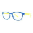 thumbnail image 2 of Kids Soft TR90 Plastic Rectangle Blue Light Filtering Computer Glasses Blue Yellow, 2 of 4