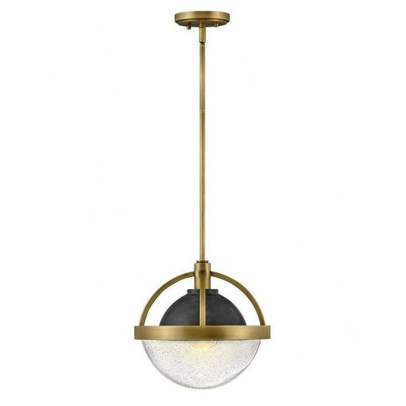 1 Light Pendant in Transitional-Mid-Century Modern Style 12 inches Wide By 12 inches High-Heritage Brass Finish Bailey Street Home 81-Bel-4312469