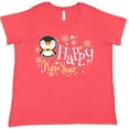 thumbnail image 3 of Inktastic Happy New Year with Cute Penguin Women's Plus Size T-Shirt, 3 of 5