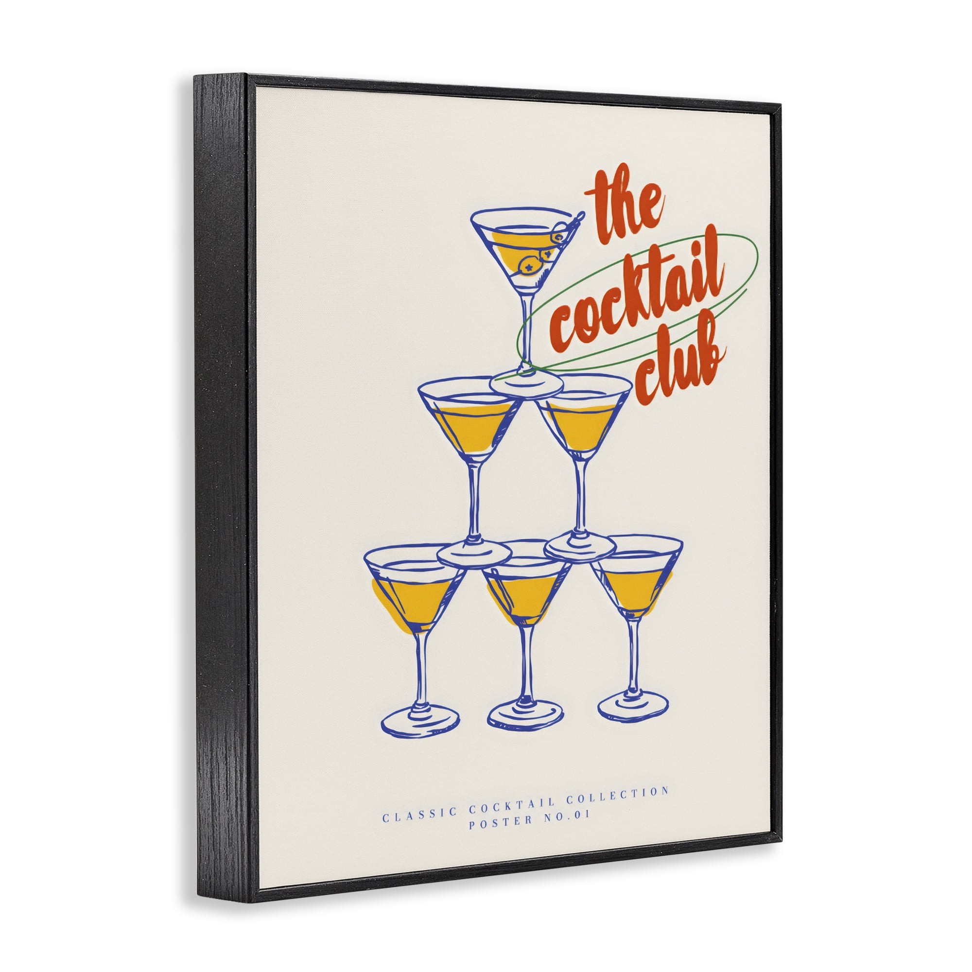 Stupell Industries Tower Toast Cocktail Club Black Framed Giclee Art, design by The Prints Vibe