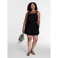 thumbnail image 2 of Time and Tru Women's Linen Blend Shorts with Scalloped Hem, Sizes XS-XXXL, 2 of 6