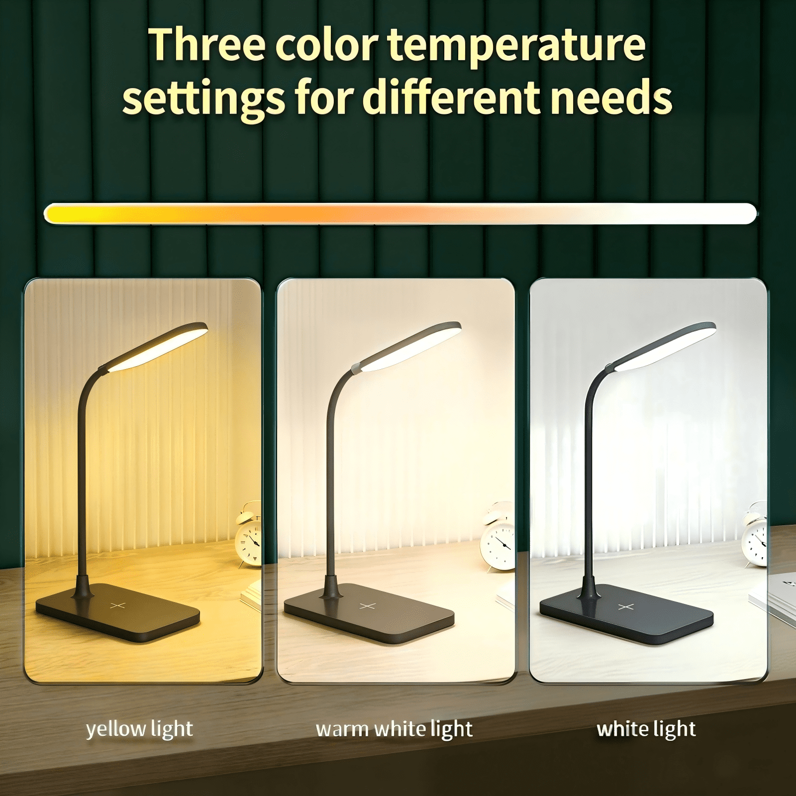 DKTIOP Small Led Desk Lamp for an Office in Home with USB Port - 3 Modes Dimmable Gooseneck Desk Light（Black）