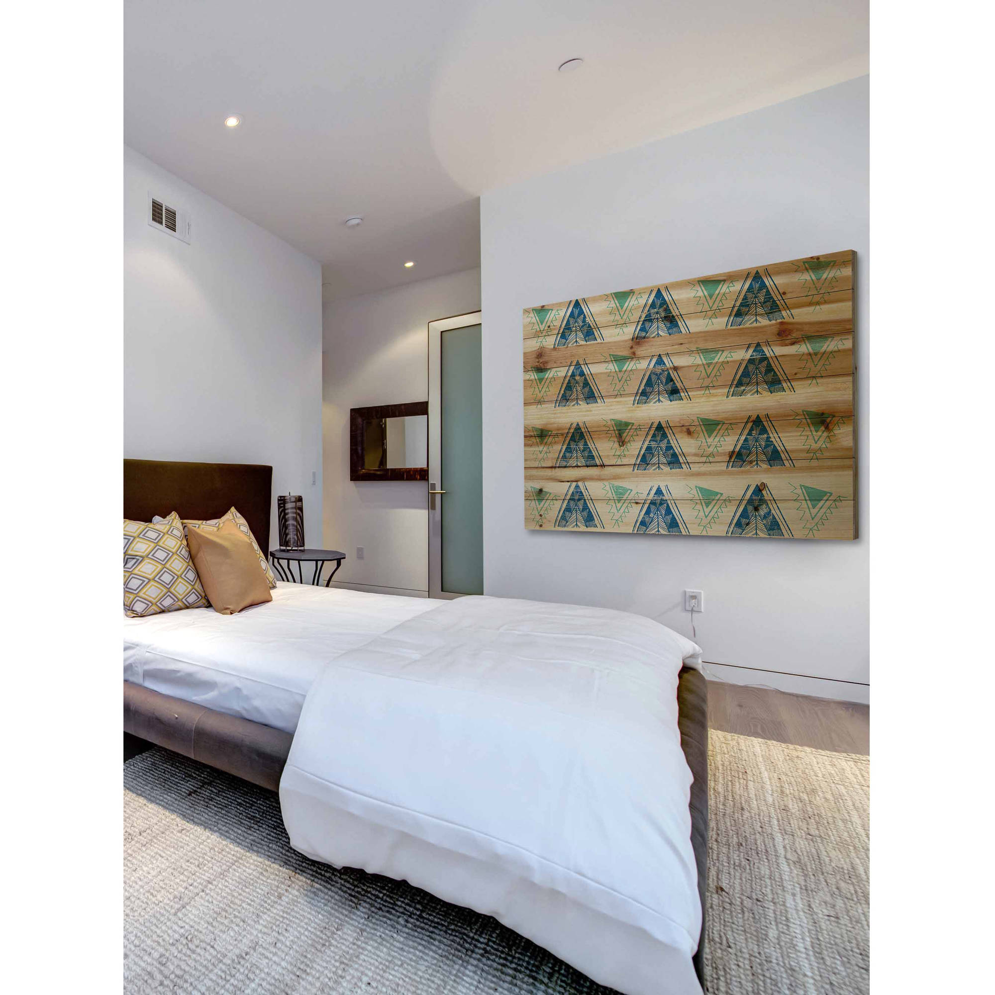 Marmont Hill - "Decorative Teepees" Painting Print on Natural Pine Wood