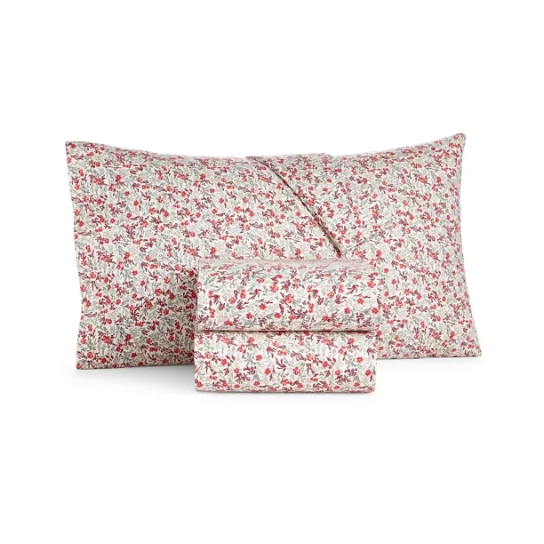 Martha Stewart Collection Printed Cotton Flannel 4Pc. King Sheet Set