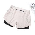 thumbnail image 3 of brillar Pantalones cortos deportivos de doble capa para hombres Pantalones de fitness falsos de secado rápido de 2 piezas, 3 of 5