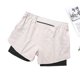 thumbnail image 3 of brillar Pantalones cortos deportivos de doble capa para hombres Pantalones de fitness falsos de secado rápido de 2 piezas, 3 of 5