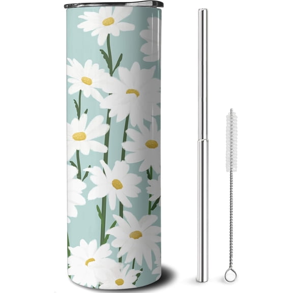 20 oz Skinny Tumblers with Lid and Straw