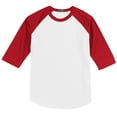 thumbnail image 5 of Sport-Tek Raglan Jersey (T200) White/Red, XL, 5 of 6