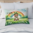 thumbnail image 4 of Happy St. Patrick’s Day Brittany Spaniel with Green Hat Shamrocks Rainbow Quilt Pillowcase Brittany Dog Lover Gifts Idea Throw Pillow Cover Bed Home Decor - 03007, 4 of 5