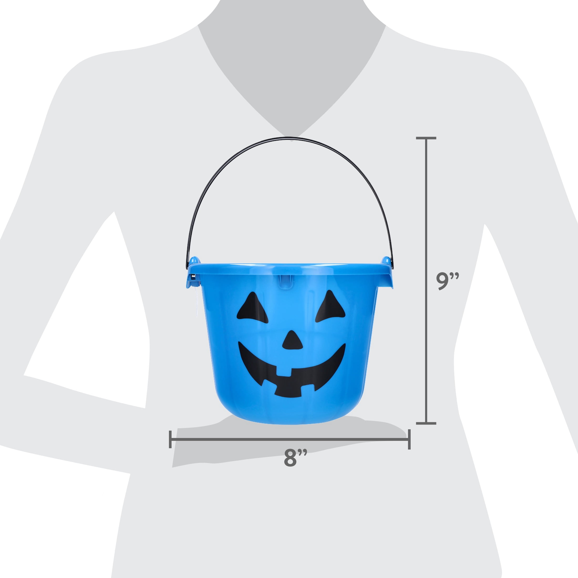 Light-Up Jack-o'-Lantern Trick-or-Treat Bucket, Blue, 6.5", Halloween by Way To Celebrate