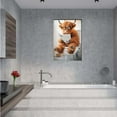 thumbnail image 5 of AVOI Highland cow wearing glasses sitting on toilet in bathroom reading newspaper funny bathroom wall decor animals dog gift ideas bathroom decor wall art canvas wall art Frame: 11x14in, 5 of 6