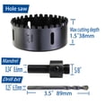 thumbnail image 2 of WOWSUPM 3-3/4" Carbide Grit Hole Saw Cutting Air Brick Stucco Hardy Plank Drywall Cement Board with Pilot Drill Bits Up to 3X Long Life, 2 of 6